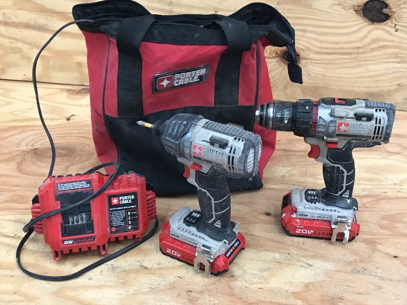 lot 185 image: Porter Cable 20Volt Lithium 12 Dr...