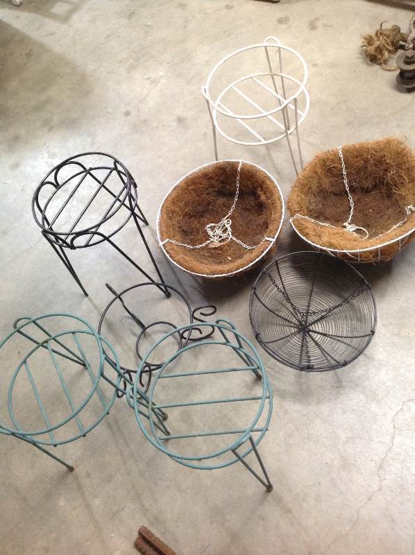 lot 12 image: Five Planters and Two Hanging planters