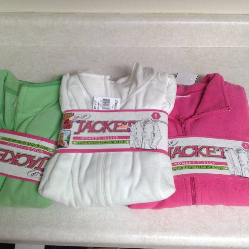 lot 95 image: 3 Small Zip up Jacket Womens Fleece New with Tags.