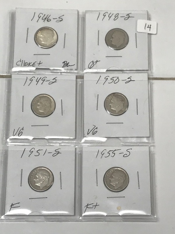 (6) Roosevelt Dimes