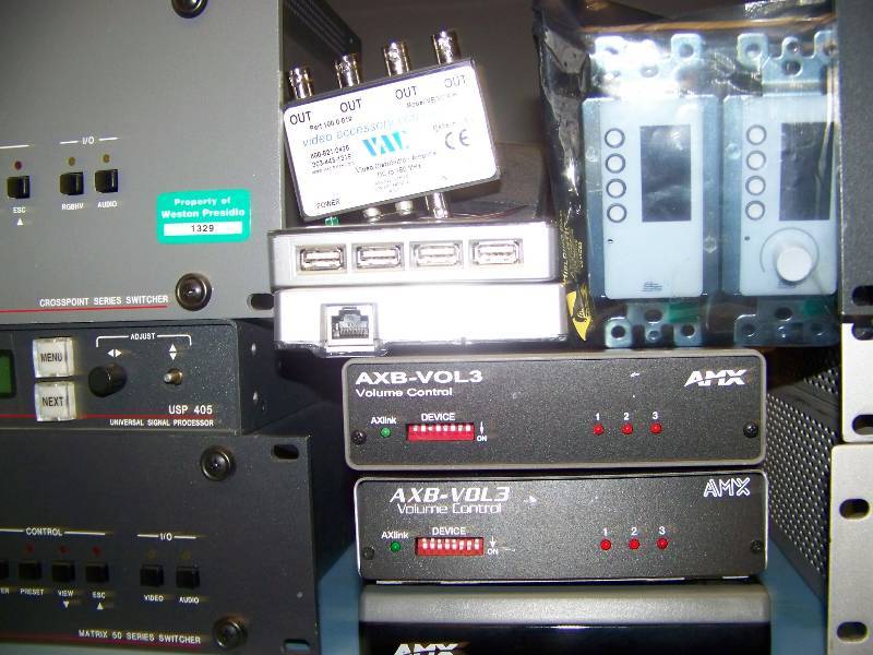 lot 97 image: Large lot of miscellaneous AV (audio  video) Components, Computer Items, Controls and many other Items