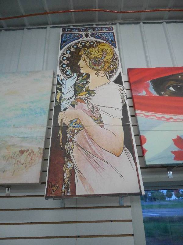 lot 50 image: ICANVASART THE PEN, 1899 by ALPHONSE MUCHA CANVAS 12X60
