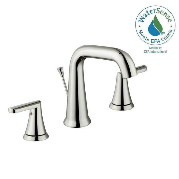 lot 292 image: Schon Jax 8 In. Widespread 2-handle High-arc Bathroom Faucet In Polished Nickel