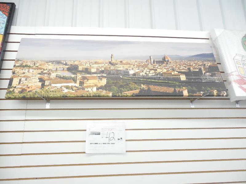 lot 42 image: iCanvasART Buildings in Ponte Vecchio, Duomo Santa Maria Del Fiore, Tuscany, Italy by Panoramic Images Canvas Art Print, 36 by 12-Inch