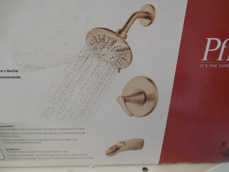 lot 213 image: Pfister Brea 1-handle 3-spray Tub And Shower Faucet In Brushed Nickel