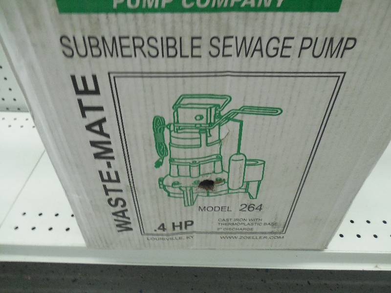 lot 245 image: ZOELLER .4 HP SUBMERSIBLE SEWAGE PUMP