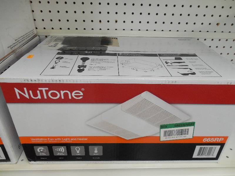lot 297 image: Nutone 70 Cfm Bathroom Ceiling Exhaust Ventalation Fan Light 1300-watt Heater