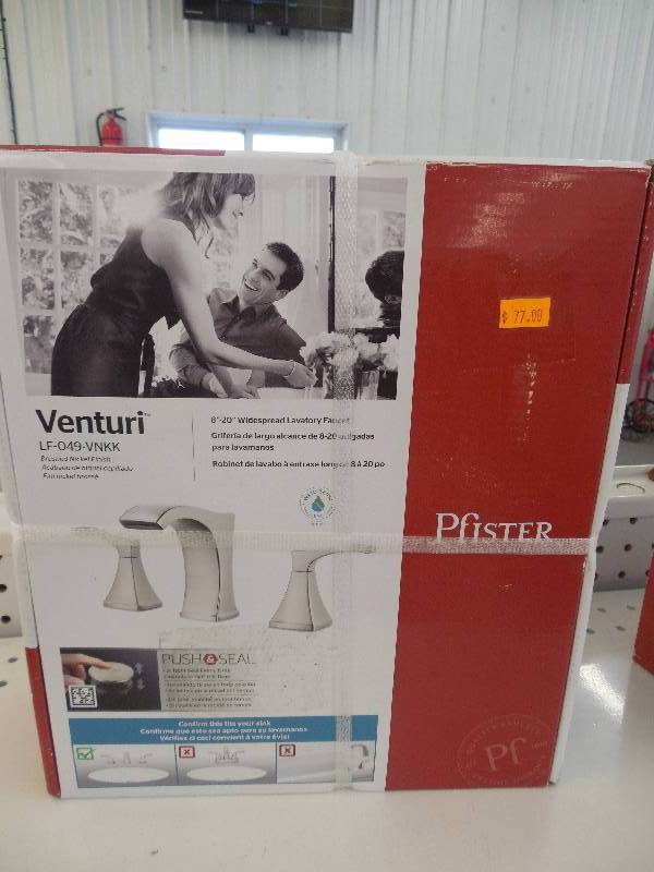 lot 281 image: Pfister Venturi 8 Widespread 2-handle Bathroom Faucet - Polished Chrome
