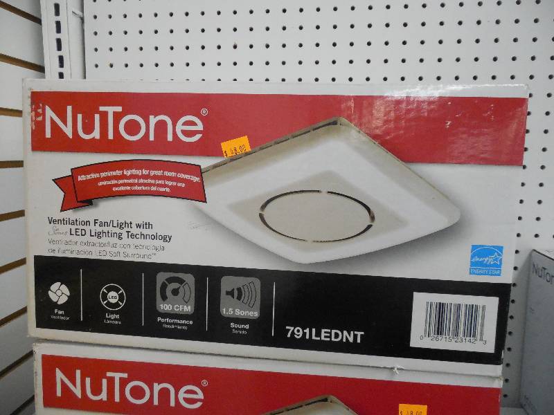 lot 295 image: Broan 791lednt White 100 Cfm 1.5 Sones Ceiling Mounted Energy Star Qualified Bath Fan With Soft Surround Led Lighting Technology