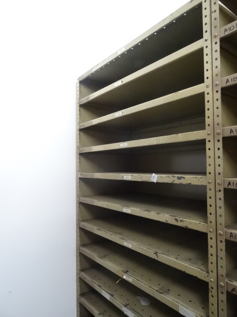 Metal shelving unit. 36 x 18 x 87. ...