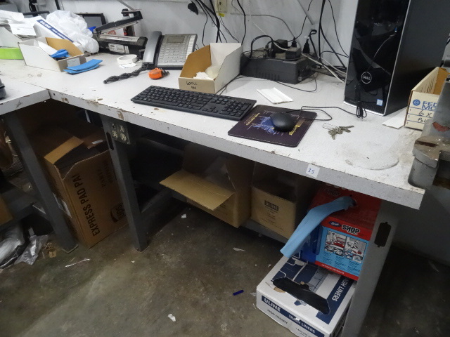 Metal framed work station. 96 x 30 ...