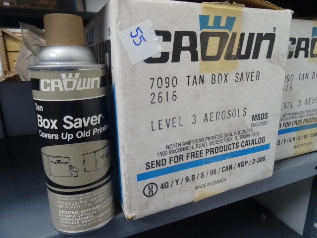 22 cans of Crown aerosol tan box sa...