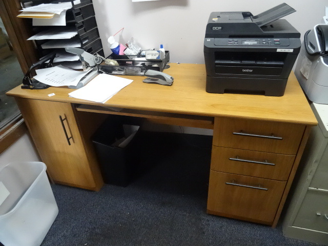 Laminate office desk. 3 drawer. No ...