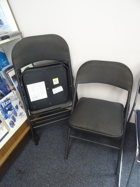 3 metal matching folding chairs...