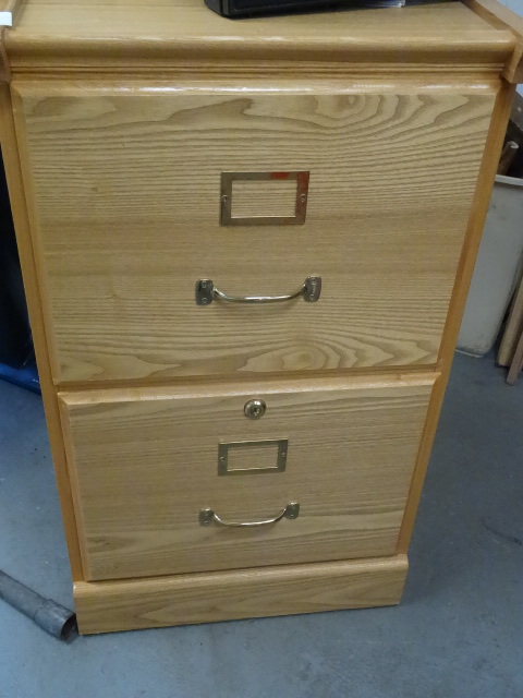lot 61 image: Wood 2 drawer file cabinet...
