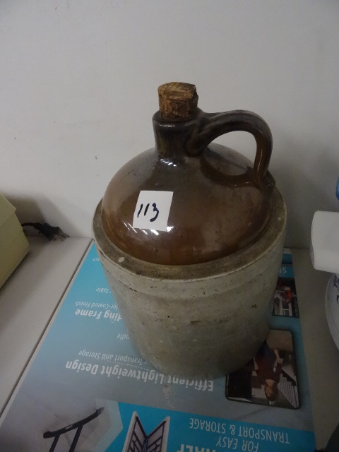 lot 113 image: Jug crock with cork...