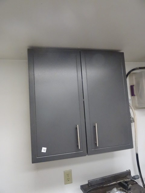 lot 115 image: Wall hanging cabinet. 31 x 32 x 12....