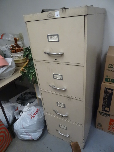lot 120 image: 18 metal 4 drawer file cabinet wit...