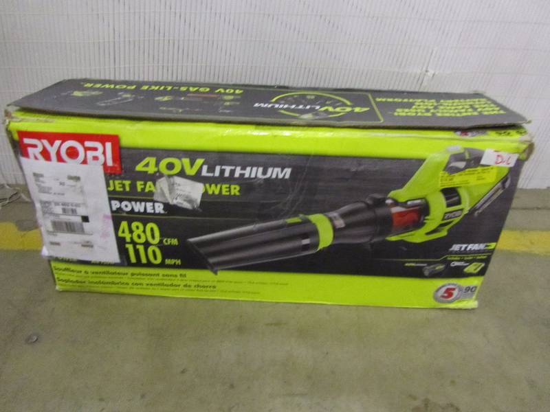 Ryobi 110 MPH 480 CFM Variable-Speed 40-Volt Lithium-Ion Cordless Jet Fan Leaf Blower