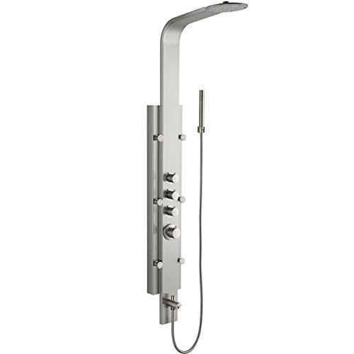 Vigo 6-Jet Shower Panel System with Rain Shower Head and Handshower in Stainless Steel