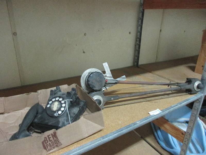 Antique phone and protractor