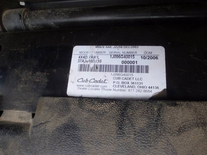 lot 3 image: 2007 Cub Cadet Trail 4x4 ATV