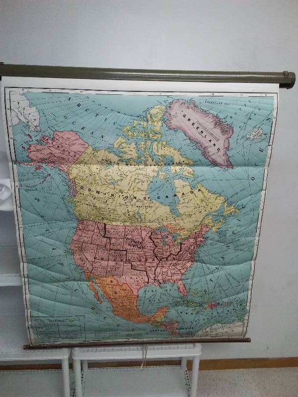 lot 43 image: George F. Cram Co. Cloth North America School Map
