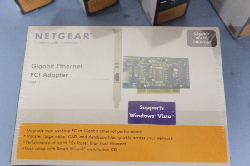 lot 25 image: Lot of NEW (Sealed) Netgear Gigabit Ethernet PCI Adapters