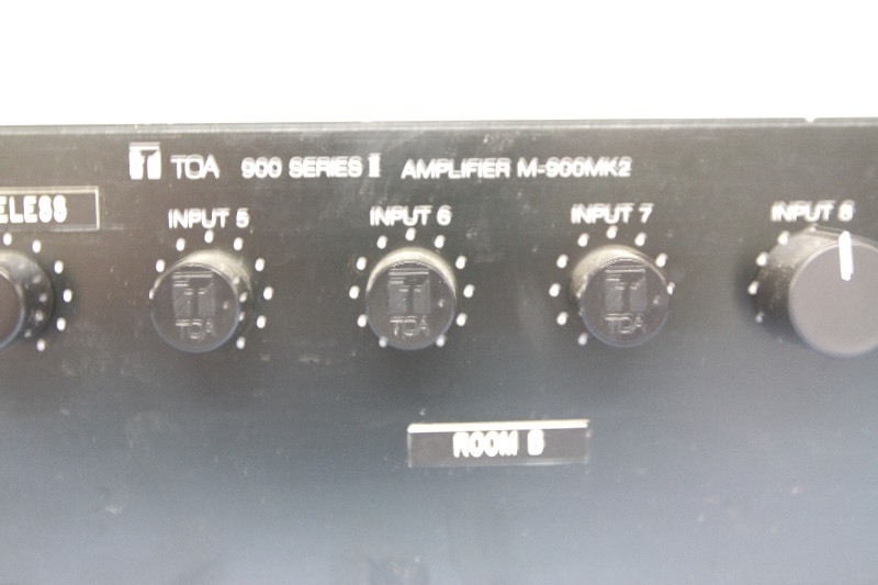 lot 26 image: TOA M-900MK2 Professional  Commercial Power Audio Amplifier with Microphone Input Modules