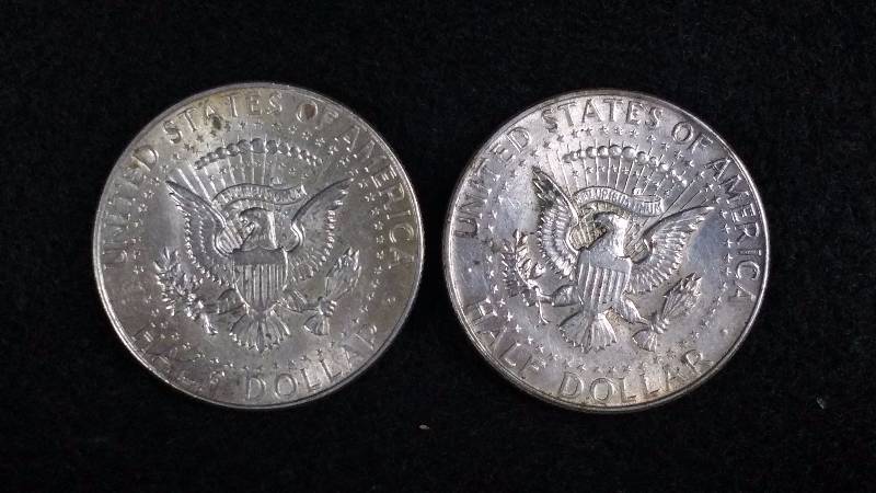 (2) 1968 D Kennedy Silver Half Dollars