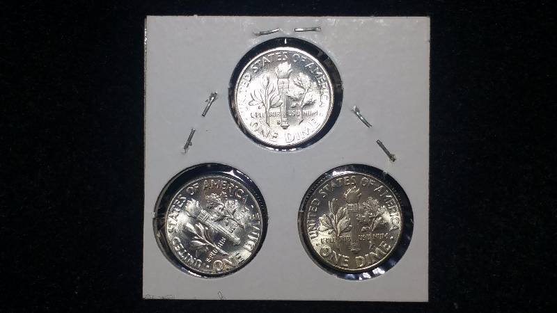 (3) Roosevelt Silver Dimes - High Grade