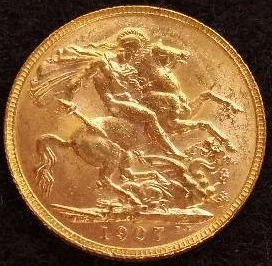 1968 English Gold Sovereign Coin AUBU
