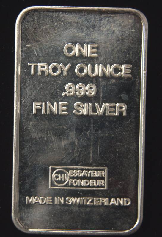 1 TROY OZ. .999 FINE SILVER 1973 MOTORCYCLE CHI SWISS ARTBAR