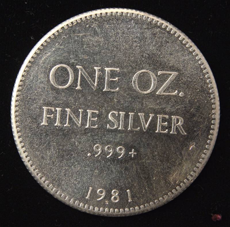 1 TROY OZ. .999 FINE SILVER VINTAGE 1981 HOFFMAN ROUND