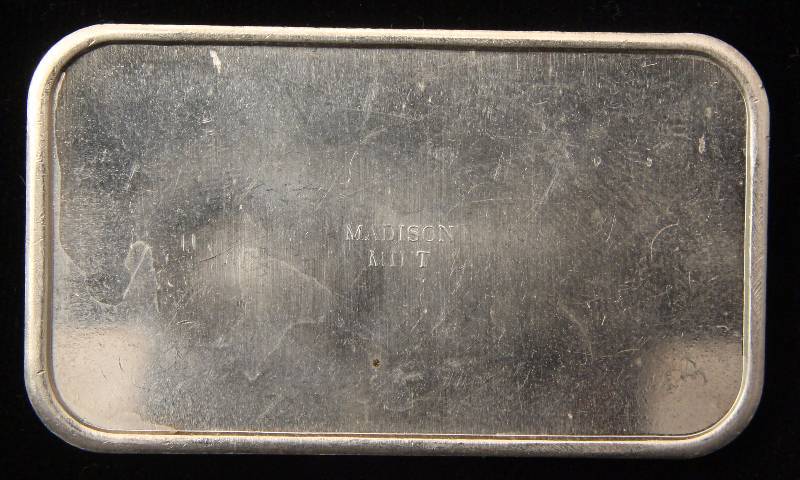 1 TROY OZ. .999 FINE SILVER 1973 MADISON MINT ARTBAR