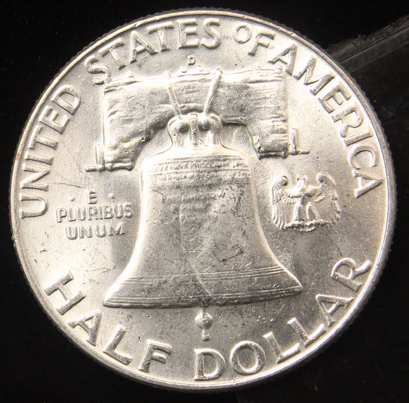 1960-D FRANKLIN SILVER HALF DOLLAR BU IN AIRTITE HOLDER