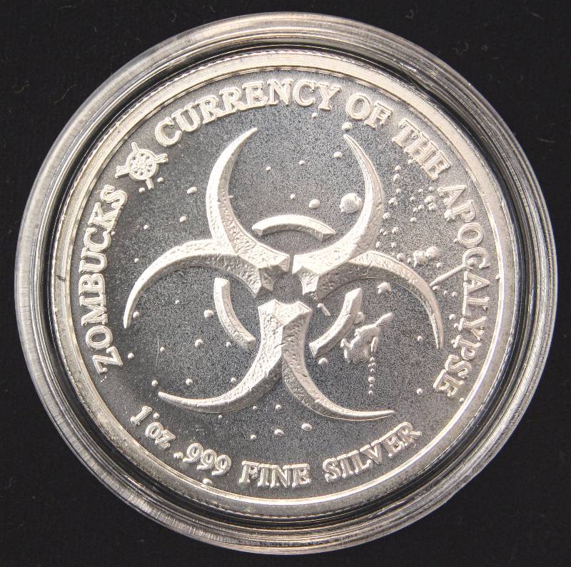 1 TROY OZ. .999 FINE SILVER ZOMBUCKS 2017 WALKER IN AIRTITE