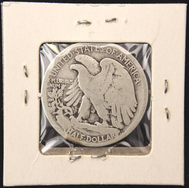 1917-S (REVERSE) WALKING LIBERTY SILVER HALF DOLLAR