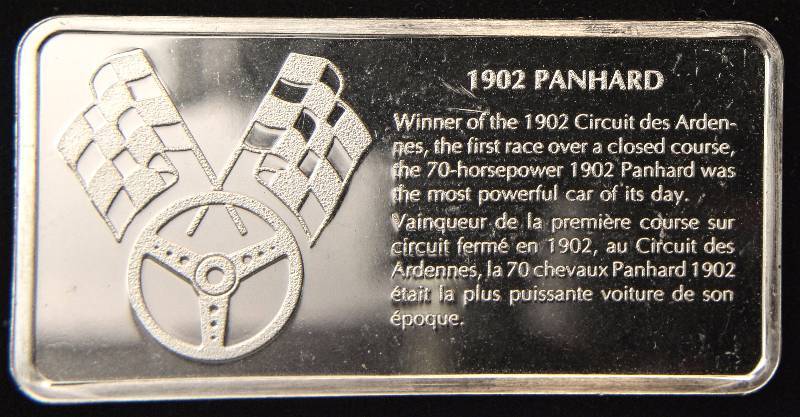 STERLING SILVER 1902 PANHARD AUTO ARTBAR (30 GRAMS 92.5% SILVER)