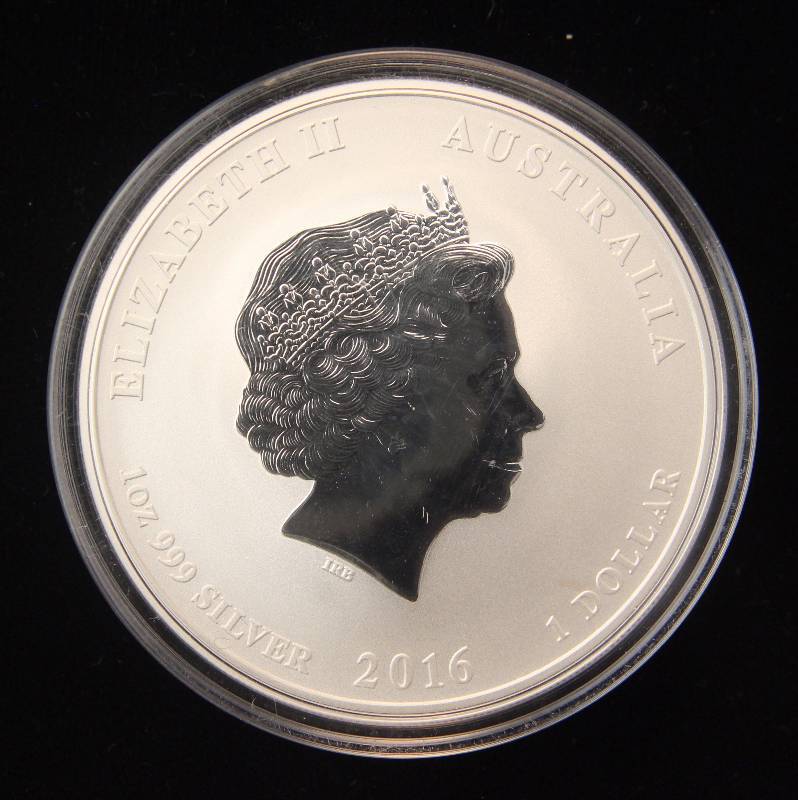 2016 AUSTRALIA $1 YEAR OF THE MONKEY 1 TROY OZ. .999 FINE SILVER IN AIRTITE