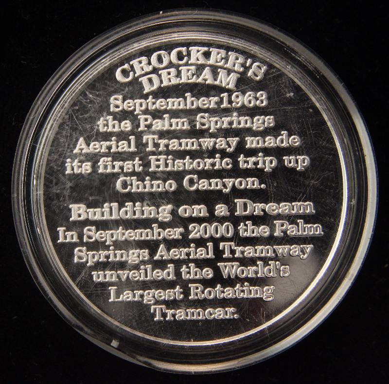 1 TROY OZ. .999 FINE SILVER PALM SPRINGS TRAM 40TH IN AIRTITE