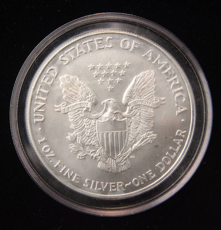 1999 COLORIZED AMERICAN SILVER EAGLE 1 TROY OZ. .999 FINE SILVER DOLLAR IN AIRTIGHT