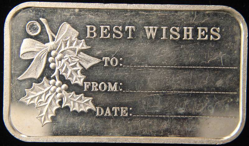 1 TROY OZ. .999 FINE SILVER ARTBAR ENGRAVABLE BACK