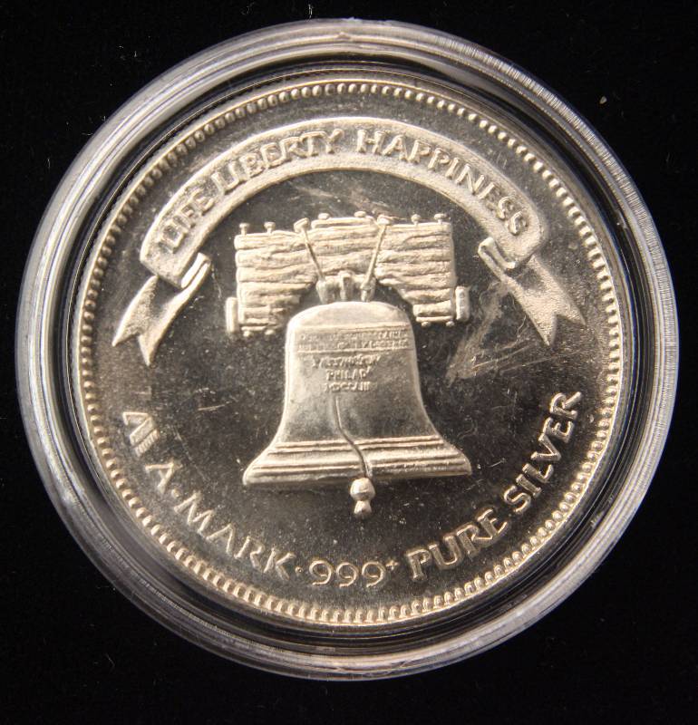 1 TROY OZ. .999 FINE SILVER VINTAGE 1982 A-MARK LIBERTY IN AIRTITE