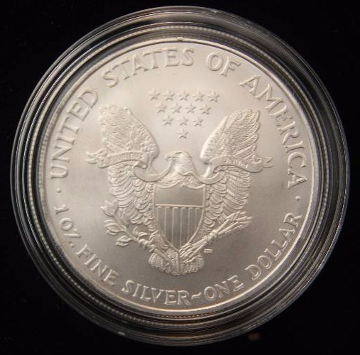 2007 AMERICAN SILVER EAGLE 1 TROY OZ. .999 FINE SILVER IN AIRTITE HOLDER