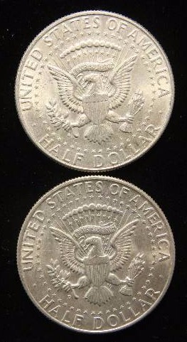 GROUP OF 2 SILVER KENNEDY HALF DOLLARS AS PICTURED