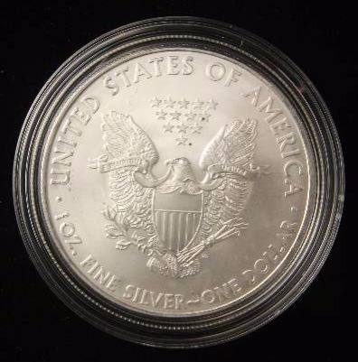 2010 AMERICAN SILVER EAGLE 1 TROY OZ. .999 FINE SILVER DOLLAR IN AIRTITE HOLDER