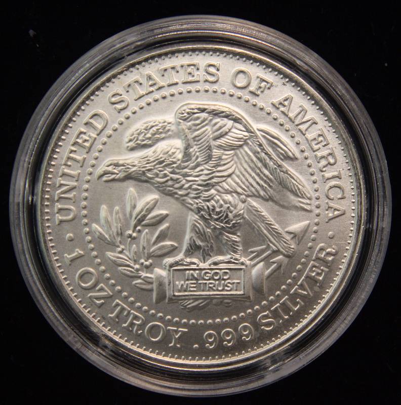 1 TROY OZ. .999 FINE SILVER VINTAGE SILVER TRADE UNIT IN AIRTITE HOLDER