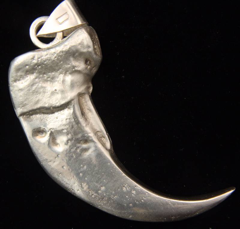4.79 TROY OZ. .999 FINE SILVER GRIZZLY BEAR CLAW MOLD CAST