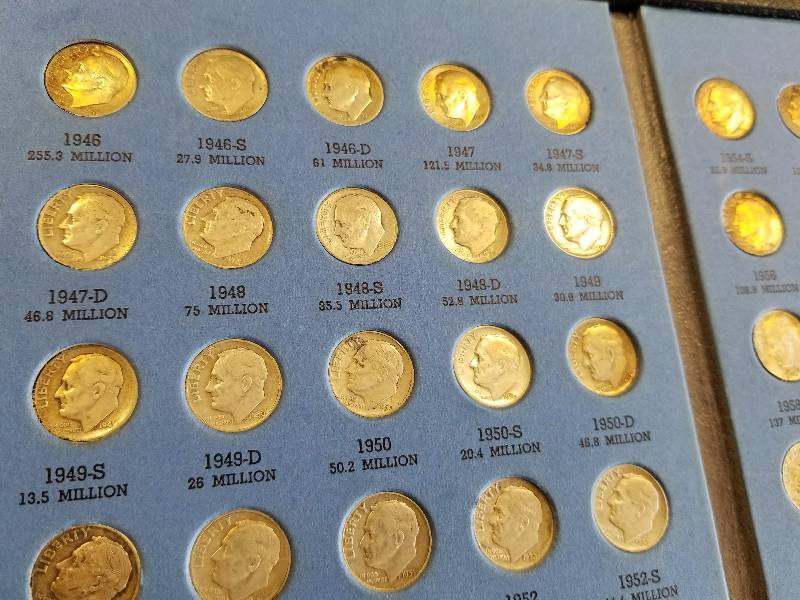 COMPLETE SET OF SILVER ROOSEVELT DIMES 1946-1964 (48 COINS)